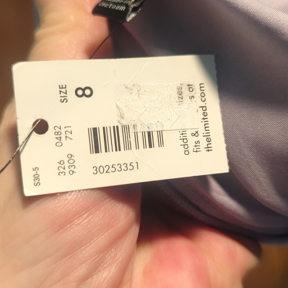 The Limited Dress Black Lilac Sheath Mini Square Neck Cap Sleeves NWT Sz 8 - Picture 7 of 10
